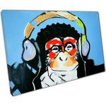Banksy Dj Gorille Singe Impression D'art Mural Sur Toile Pour Décoration De Bureau À Domicile