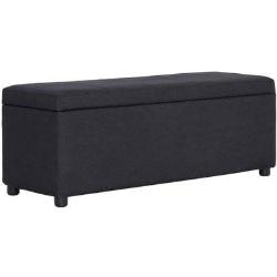 Banquette pouf tabouret meuble banc avec compartiment de rangement 116 cm noir polyester 3002068