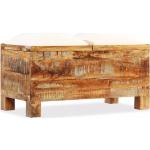 Banquette pouf tabouret meuble banc de rangement bois massif recyclé 80 cm 3002163