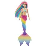 Barbie Dreamtopia Sirène Magique Arc-en-Ciel, Poupée Sirène Changeant De Couleur dans l'eau, Jouet pour Enfant de 3 Ans et Plus, GTF89