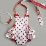 Barboteuses rouges en popeline à motif fraise Taille 24 mois pour bébé de la boutique en ligne Etsy.com 