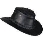 Chapeaux de cowboy Barmah noirs en cuir de vache Taille L pour femme 
