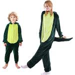 Pyjamas combinaisons verts en flanelle à motif animaux look fashion pour homme 