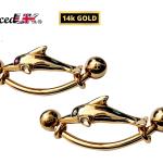 Piercings nombril dorés en velours 14 carats personnalisés pour femme 