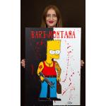 Tableaux pop art marron en bois Les Simpson Bart Simpson 