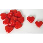 Bartl 101899 Lot de 12 cœurs décoratifs en Verre Rouge 2,5 cm