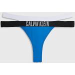 Bas de bikini de créateur Calvin Klein bleus en microfibre Taille L pour femme 