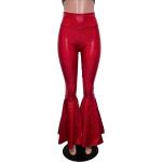 Pantalons taille haute pour festival rouge rubis effet holographique pour femme 