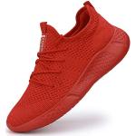 Chaussures de running rouges en caoutchouc respirantes Pointure 44 look fashion pour homme 