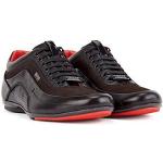 Chaussures de créateur HUGO BOSS BOSS noires en cuir lisse à lacets look sportif pour homme 