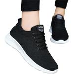 Chaussures de fitness saison été noires en tissu légères à talons compensés à lacets Pointure 40 look fashion pour femme 