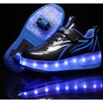 Chaussures noires à roulettes lumineuses Pointure 28 look sportif pour garçon 