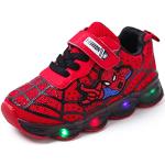 Baskets rouges en caoutchouc lumineuses Spiderman lumineuses look fashion pour garçon 