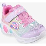 Baskets à lacets Skechers roses en caoutchouc à paillettes Pointure 24 look sportif pour enfant 