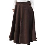 Jupes longues marron clair en coton à perles Taille XXL look médiéval pour femme 