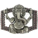 Boucles de ceinture argentées laquées à motif éléphants Tailles uniques look fashion pour femme 