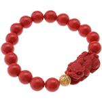 Bracelets porte-bonheurs rouges à motif animaux look asiatique pour femme 