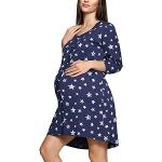 Chemises de nuit de grossesse bleues en coton Taille XXL look fashion pour femme en promo 