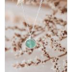 Colliers pierre précieuse vert jade en argent à perles personnalisés pour femme 