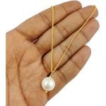 Pendentifs en or blancs en or à perles 18 carats personnalisés pour femme 