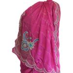Robes en soie roses imprimé Indien à perles look vintage pour femme 
