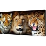 Tableaux design marron à effet léopard en bois à motif tigres modernes 