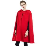 Capes à capuche de mariée rouges en laine coupe-vents à capuche Tailles uniques look médiéval pour femme 