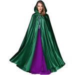 Capes de mariage d'automne vert mousse en satin à capuche Tailles uniques plus size look médiéval pour femme 