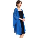 Robes dos nu de mariage bleus azur en mousseline sans manches Tailles uniques look fashion pour femme 