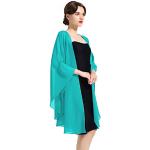 Robes en soie de soirée turquoise en mousseline sans manches Tailles uniques look fashion pour femme 