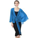 Robes en soie de soirée bleus azur en mousseline sans manches Tailles uniques look fashion pour femme 