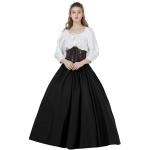 Jupes longues noires en coton Taille S look médiéval pour femme 