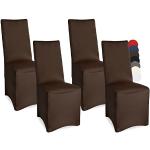 Housses de chaise Beautissu marron extensibles en lot de 4 modernes 