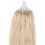 Beauty7 100 Extension de Cheveux Naturel 46 CM EASY LOOP Anneaux Pose a Froid Couleur #24 Blond Clair Poids 50g