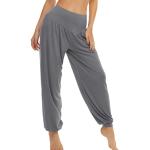 Pantalons de yoga gris foncé en modal respirants Taille L look fashion pour femme 