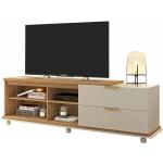 Meubles TV Beaux meubles pas chers 65 - 69 pouces blanc écru laqués en chêne éco-responsable 