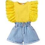 Robes en jean jaunes à motif lapins Taille 2 ans look fashion pour fille de la boutique en ligne Amazon.fr 