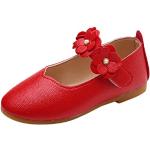 Sandales plates rouges en cuir à bouts ouverts Pointure 29 look fashion pour fille 