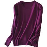 Pulls en laine d'automne violets lavable à la main à manches longues Taille XXL look fashion pour femme en promo 