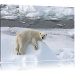 bel ours polaire sur un petit iceberg Toile, XXL photos complètement encadrée avec de grandes images de coin, art impression sur la photo murale avec cadre, moins cher que la peinture ou une peinture à l'huile, pas une affiche ou bannière