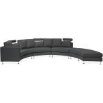 Canapé d'angle en tissu gris ROTUNDE - BELIANI - Réversible - 8 places - Contemporain - Design