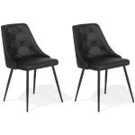 Chaises design noires en cuir synthétique en lot de 2 contemporaines 