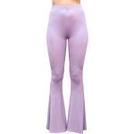 Pantalons taille haute violet lavande en polyester à motif fleurs stretch Taille XS look hippie pour femme 