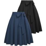 Jupes trapèze bleu marine en polyester midi Taille S look gothique pour femme 