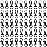 Mousquetons porte-clés noirs en métal en lot de 50 