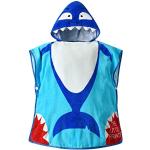 Peignoirs à capuches bleus à motif requins enfant look fashion 
