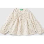Blouses United Colors of Benetton blanc crème en coton à motif chevaux romantiques pour fille de la boutique en ligne Benetton 
