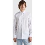 Chemises unies United Colors of Benetton blanches stretch à manches longues Taille M pour homme 