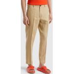 Pantalons classiques saison été United Colors of Benetton beiges en lin Taille 3 XL look casual pour homme 