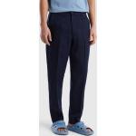 Pantalons classiques saison été United Colors of Benetton bleues foncé en lin Taille 3 XL look casual pour homme 